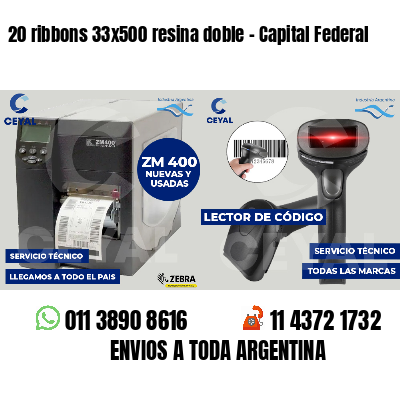20 ribbons 33x500 resina doble - Capital Federal