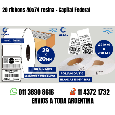 20 ribbons 40x74 resina - Capital Federal