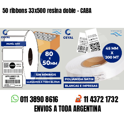 50 ribbons 33x500 resina doble - CABA