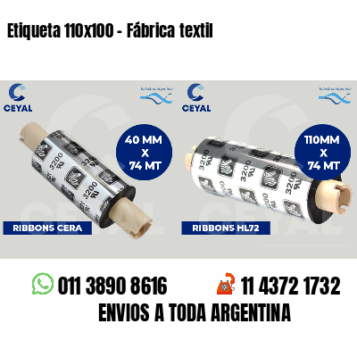 Etiqueta 110x100 - Fábrica textil