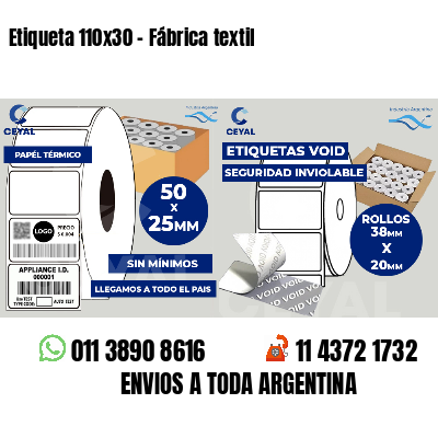 Etiqueta 110x30 - Fábrica textil