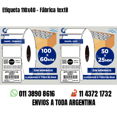 Etiqueta 110x40 - Fábrica textil