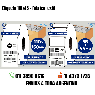 Etiqueta 110x45 - Fábrica textil