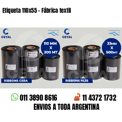 Etiqueta 110x55 - Fábrica textil
