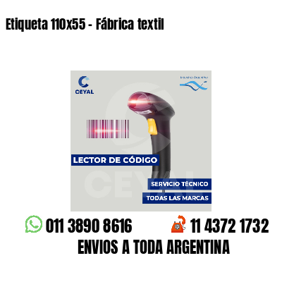 Etiqueta 110x55 - Fábrica textil