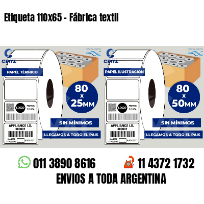 Etiqueta 110x65 - Fábrica textil