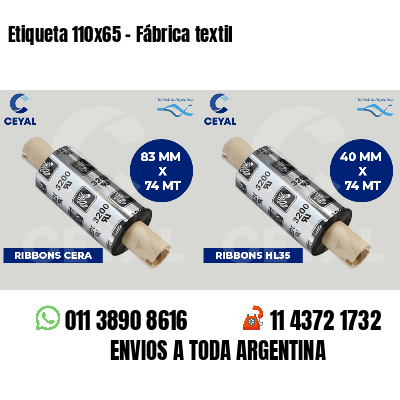 Etiqueta 110x65 - Fábrica textil