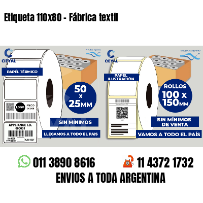 Etiqueta 110x80 - Fábrica textil