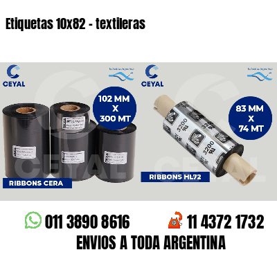 Etiquetas 10x82 - textileras