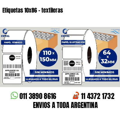 Etiquetas 10x86 - textileras