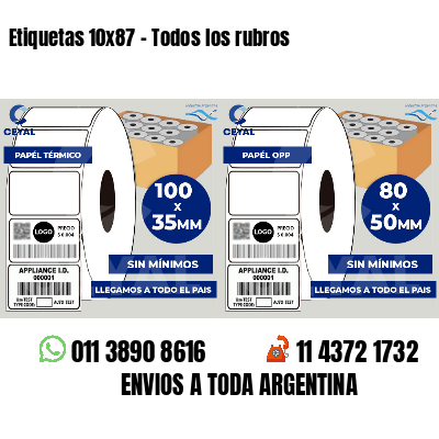 Etiquetas 10x87 - Todos los rubros