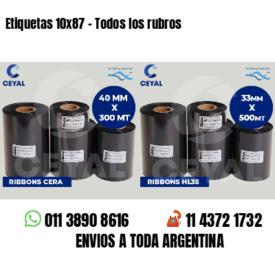 Etiquetas 10x87 - Todos los rubros