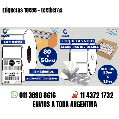 Etiquetas 10x88 - textileras