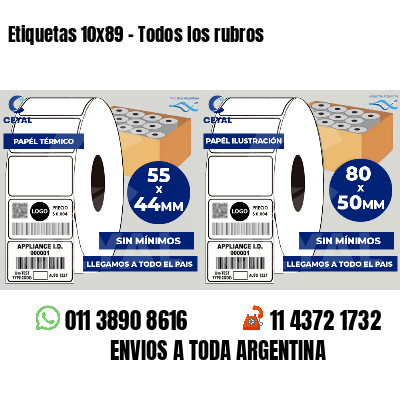 Etiquetas 10x89 - Todos los rubros