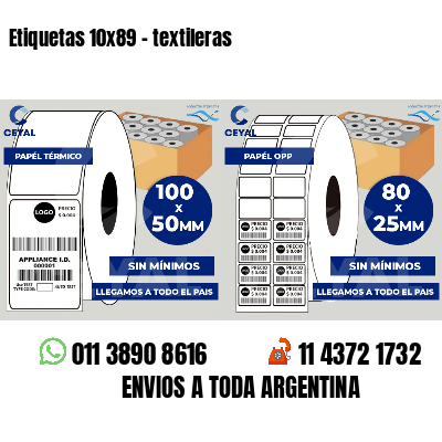 Etiquetas 10x89 - textileras