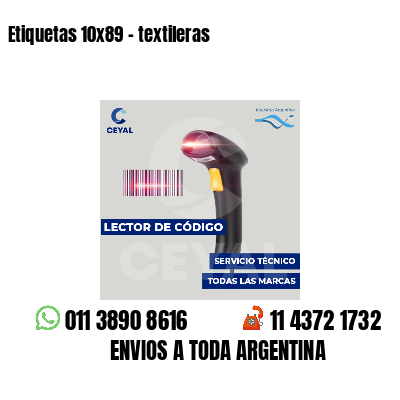 Etiquetas 10x89 - textileras