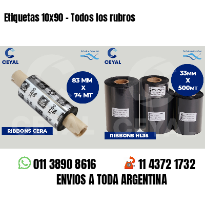 Etiquetas 10x90 - Todos los rubros