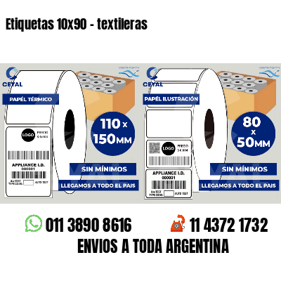 Etiquetas 10x90 - textileras