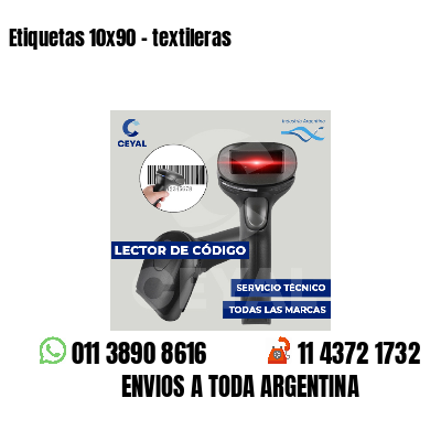 Etiquetas 10x90 - textileras