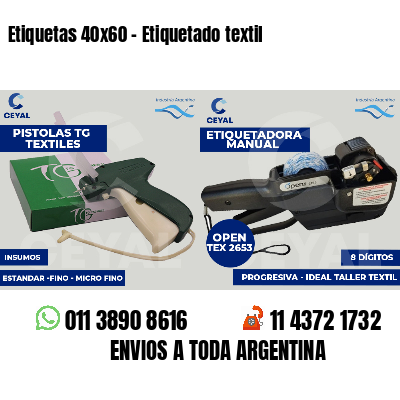 Etiquetas 40x60 - Etiquetado textil