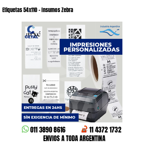 Etiquetas 54x110 - Insumos Zebra