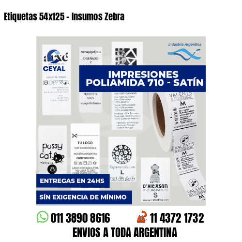 Etiquetas 54x125 - Insumos Zebra