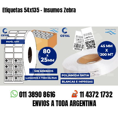 Etiquetas 54x135 - Insumos Zebra