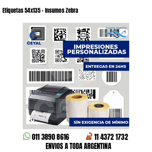 Etiquetas 54x135 - Insumos Zebra