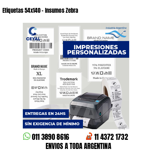 Etiquetas 54x140 - Insumos Zebra