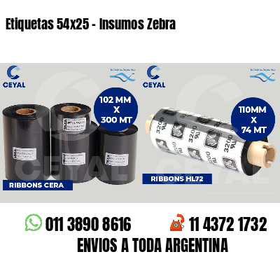 Etiquetas 54x25 - Insumos Zebra