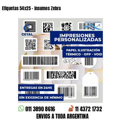 Etiquetas 54x25 - Insumos Zebra