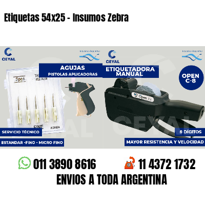 Etiquetas 54x25 - Insumos Zebra