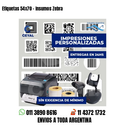 Etiquetas 54x70 - Insumos Zebra
