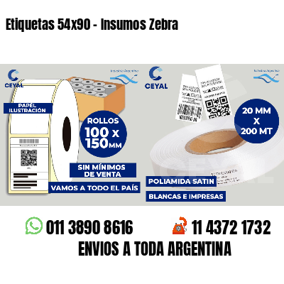 Etiquetas 54x90 - Insumos Zebra