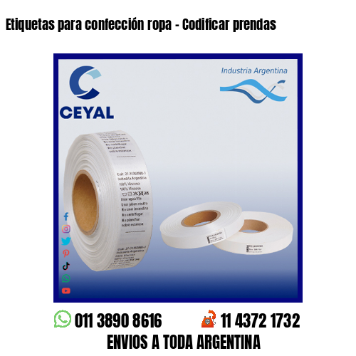 Etiquetas para confección ropa – Codificar prendas