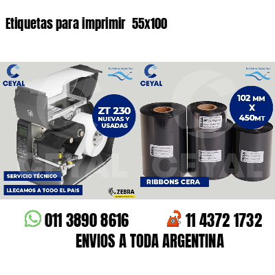 Etiquetas para imprimir 55x100
