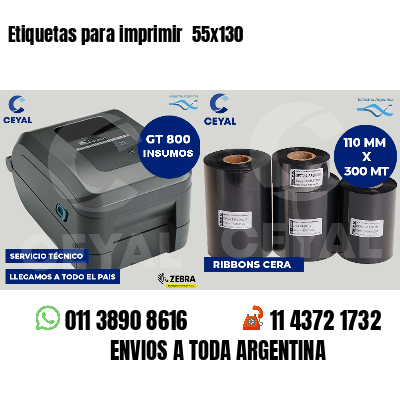 Etiquetas para imprimir  55x130