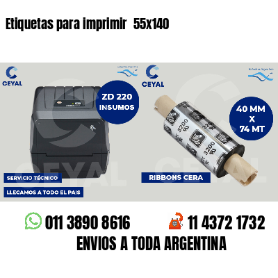 Etiquetas para imprimir  55x140