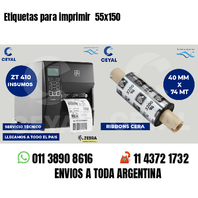 Etiquetas para imprimir  55x150