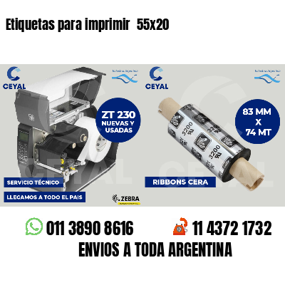 Etiquetas para imprimir 55x20