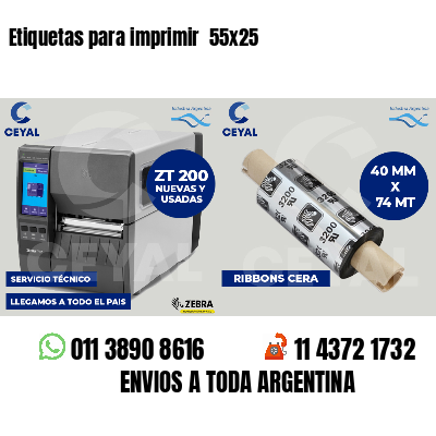 Etiquetas para imprimir 55x25
