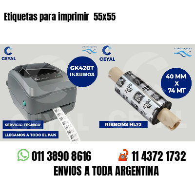 Etiquetas para imprimir  55x55
