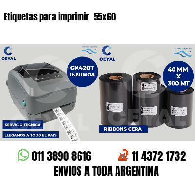Etiquetas para imprimir 55x60