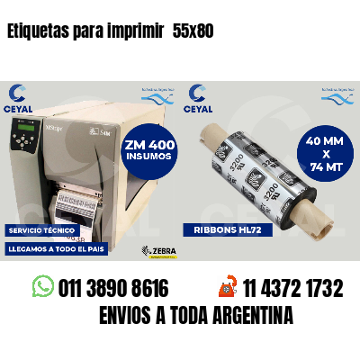 Etiquetas para imprimir 55x80