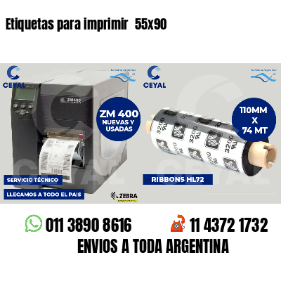 Etiquetas para imprimir  55x90