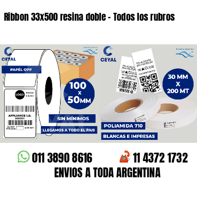 Ribbon 33x500 resina doble - Todos los rubros
