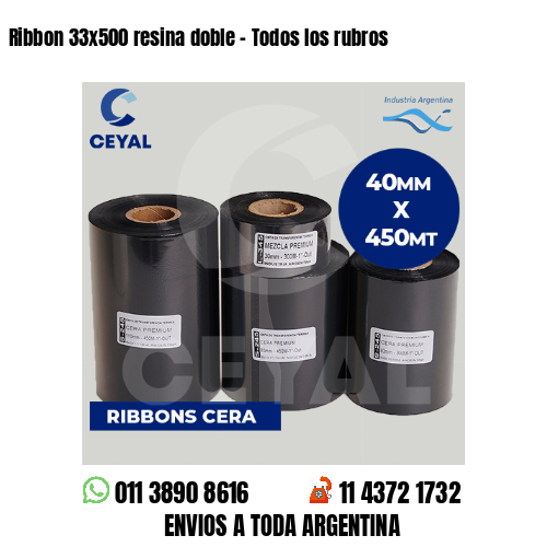 Ribbon 33×500 resina doble – Todos los rubros