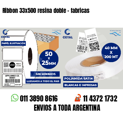 Ribbon 33x500 resina doble - fabricas