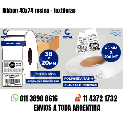 Ribbon 40x74 resina - textileras