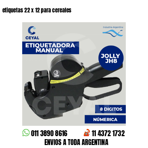 etiquetas 22 x 12 para cereales 